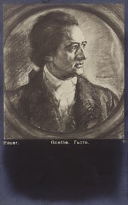 يوهان فولفغانغ فون غوته (1749-1832)، شاعر وروائي وكاتب مسرحي ألماني (ليثو) بواسطة المدرسة الألمانية