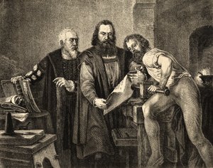 John Faust (c.1400-66) John Gutenberg (1400-68) و Peter Schoeffer (c.1425-1503) بواسطة المدرسة الألمانية