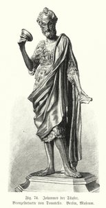John the Baptist, bronze statue by Donatello (engraving) بواسطة المدرسة الألمانية