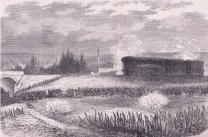 بطاريات القاطرات في العمل ، تاريخ الحرب بين فرنسا وألمانيا Cassells الذي نشرته شركة Cassell and Company Limited ، c1890 (litho) بواسطة المدرسة الألمانية