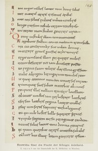 Manuscript written by Hrotswitha of Gandersheim describing the escape of Queen Adelheid بواسطة المدرسة الألمانية
