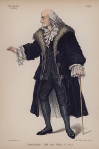 ماكسيميليان ، كونت فون مور ، من Die Rauber (The Robbers) بواسطة فريدريش شيلر (لون ليثو) بواسطة المدرسة الألمانية