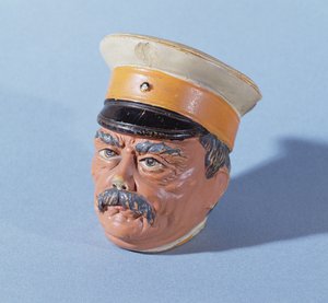 صندوق أموال على شكل المستشار أوتو فون بسمارك (1815-1898) (الطين) (انظر أيضًا 211401) بواسطة المدرسة الألمانية
