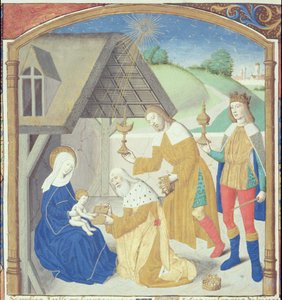 السيدة Hunter 36 f.44r Nativity ، من Vita Christi ، بقلم لودولف ساكسونيا ، c.1300-7778 بواسطة المدرسة الألمانية