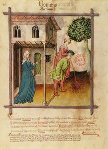 القيء MS 9333 fol.96v Man ، من Tacuinum الصحي بواسطة المدرسة الألمانية
