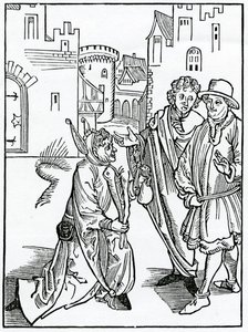 من ازدراء وانتفاخ pouertye ، توضيح من ترجمة ألكسندر باركلي الإنجليزية لـ "The Ship of Fools" ، من طبعة نشرت في عام 1874 بواسطة المدرسة الألمانية