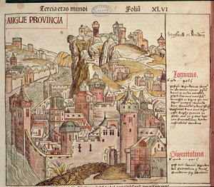 لندن القديمة ، من نورنبرغ كرونيكل بقلم هارتمان شيدل (1440-1514) 1493 بواسطة المدرسة الألمانية