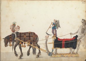 مهرجان الزلاجات في المسيرة ، 1640 ج (قلم وحبر ، ألوان مائية وغسيل) بواسطة المدرسة الألمانية