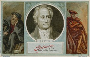 بطاقة Palmin التجارية بصورة Goethe بواسطة المدرسة الألمانية