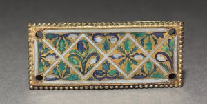 لوحة من ضريح ريليكاري ، حوالي 1170 (نحاس مُذهَّب ، وشامبلفي ومينا مصوغة بطريقة) بواسطة المدرسة الألمانية