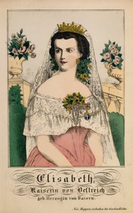 صورة لإليزابيث بافاريا ، إمبراطورة النمسا ، من Neuruppiner Bilderbogen ، 1860 بواسطة المدرسة الألمانية