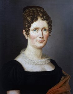 Portrait of Johanna Christiane Schumann (1767-1836), mother of German composer Robert Schumann (1810-1856), Early 19th century painting by unknown artist بواسطة المدرسة الألمانية