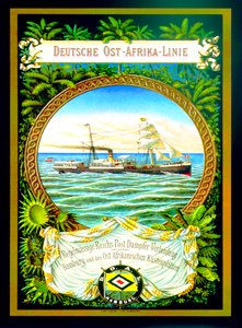 ملصق إعلان خط شرق أفريقيا الألماني ، 1890
