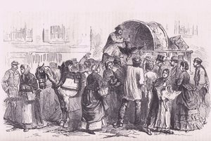 Poultry sellers in Paris, Cassells History of the War between France and Germany published by Cassell and Company Limited, c.1890 (litho) بواسطة المدرسة الألمانية