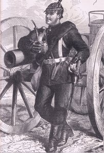 رجل المدفعية البروسي ، تاريخ الحرب بين فرنسا وألمانيا لكاسيل ، نشرته شركة Cassell and Company Limited ، c1890 (litho) بواسطة المدرسة الألمانية