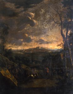 متسابق أمام منظر لقلعة Gotha و Friedenstein ، 1751-1800 بواسطة المدرسة الألمانية