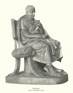 Roman copy of a statue of the Ancient Greek comic poet Posidippus (engraving) بواسطة المدرسة الألمانية