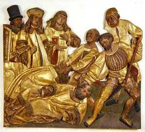 يتم دفع القديسين Sisinio والكسندر إلى الحصة (ستون) بواسطة المدرسة الألمانية