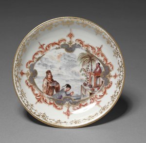 صحن ، مصنع Meissen Porcelain Factory ، ألمانيا ، حوالي 1723 بواسطة المدرسة الألمانية
