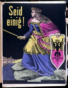 Seid Einig! ، ملصق وطني ألماني ، c.1870