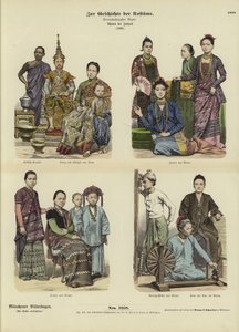 أزياء سيامية وبورمية ، 1886 بواسطة المدرسة الألمانية