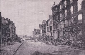 Street in St Cloud ، Cassells History of the War بين فرنسا وألمانيا التي نشرتها Cassell and Company Limited ، c1890 (litho) بواسطة المدرسة الألمانية