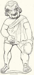 تمثال صغير من الطين لممثل روماني كطفيلي من مسرحية هزلية للكاتب المسرحي بلوتوس (نقش) بواسطة المدرسة الألمانية