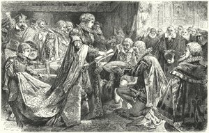 النبلاء الهولنديون قبل مارغريت بارما ، حاكم هولندا الإسبانية ، 1559 بواسطة المدرسة الألمانية