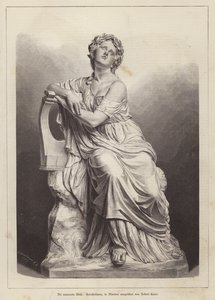 The Grieving Muse, marble statue by German sculptor Robert Cauer the Elder (engraving) بواسطة المدرسة الألمانية