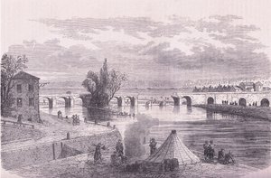 الدفاع عن تدمير باريس لجسر Jonville-sur-Marne ، Cassells History of the War بين فرنسا وألمانيا الذي نشرته Cassell and Company Limited ، c1890 (litho) بواسطة المدرسة الألمانية
