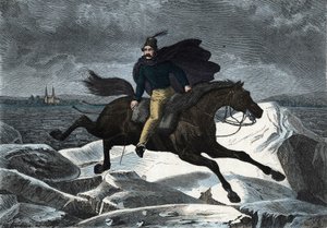 حكاية ساندور على حصانه تارتار وهو يركض على نهر الدانوب الجليدي. في "" Wenn Jemand eine Reise thut، so kann er was erzahlen "" (عندما يسافر شخص ما ، هذا ما يمكنه قوله) ، قصة ألمانية بقلم فرانز فيدمان بواسطة المدرسة الألمانية