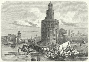 Torre del Oro, Seville, Spain (engraving) بواسطة المدرسة الألمانية
