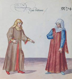 امرأتان يهوديتان ، c.1600 (مرحاض على ورق) بواسطة المدرسة الألمانية