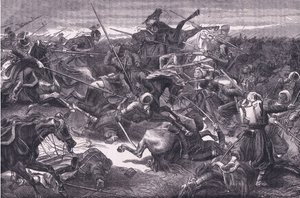 Uhlan attack, Cassells History of the War between France and Germany published by Cassell and Company Limited, c.1890 (litho) بواسطة المدرسة الألمانية