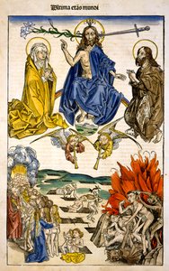 Ultima etas Mundi (الحكم الأخير) من Liber Chronicarum بواسطة هارتمان شيدل ، 1493 بواسطة المدرسة الألمانية