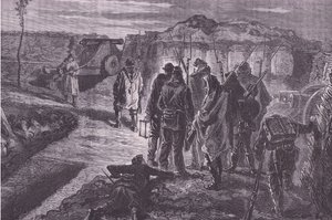 على الأسوار ، تم نشر Cassells History of the War بين فرنسا وألمانيا بواسطة Cassell and Company Limited ، c1890 (litho) بواسطة المدرسة الألمانية