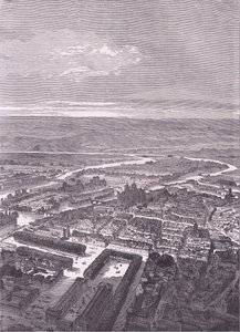 منظر لمتز ، تاريخ كاسيلز للحرب بين فرنسا وألمانيا نشرته شركة Cassell and Company Limited ، حوالي عام 1890 (litho) بواسطة المدرسة الألمانية