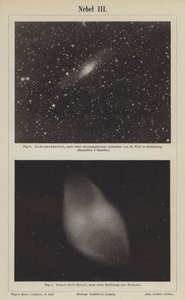 Views of the Andromeda Nebula and the Dumbbell Nebula (engraving) بواسطة المدرسة الألمانية