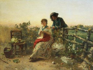 في زمن السلم ، بقلم جيرولامو إندونو ، حوالي عام 1880 ، زيت على خشب