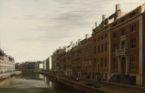 The Golden Bend في Herengracht ، أمستردام كما يُرى من الغرب ، 1672 بواسطة جيريت أدريانينز بيركهايد