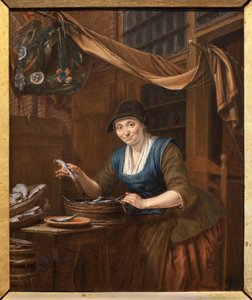 بائع السمك. لوحة لجيريت زيجلار (1719-1794) ، زيت على خشب ، منتصف القرن الثامن عشر. متحف الفنون الجميلة في انجيه. بواسطة جيريت زيجلار