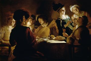 عيد مع العود ، ج .1620 بواسطة جيريت فان هونثورست