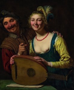 أسطورة الشهوة (زيت على قماش) بواسطة Gerrit van Honthorst