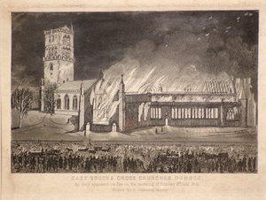 الكنائس الشرقية والجنوبية والصليب ، دندي ، كما ظهرت على النار يوم الأحد 3 يناير 1841 ، حوالي 1841 (حفر)
