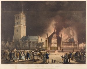 الكنائس الشرقية والجنوبية والصليب ، دندي ، كما ظهرت على النار يوم الأحد 3 يناير 1841 ، حوالي 1841 (الطباعة الحجرية)