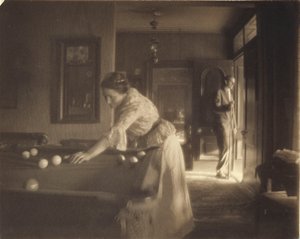 لعبة البلياردو ، حوالي 1907 (طباعة بلاتينية)