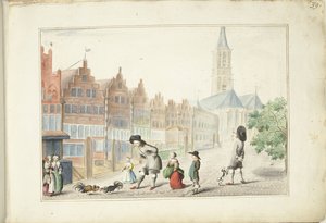 مصارعة الديوك في Sassenstraat في Zwolle