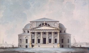 واجهة مبنى البورصة في سانت بطرسبرغ ، 1783