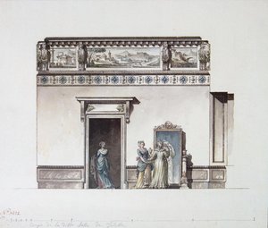 قصر بافلوفسك. تصميم لغرفة تبديل الملابس ، نهاية 1790