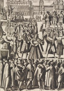 النية التي يقدمها المشعوذون كل يوم في بيازا دي إس ماركو آل بوبولو ... ، كاليفورنيا. 1610. بواسطة جياكومو فرانكو